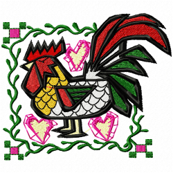 Chickens And Roosters Embroidery Design 7 Chickens And Roosters Embroidery Design 7